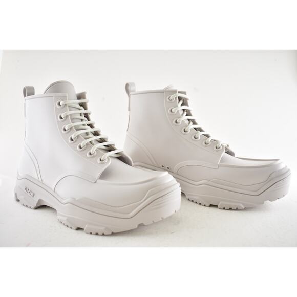 Dior Daniel Arsham Mens Grey Beige Logo Rubber High Top Lace Up Flat Boot 43 10 - Picture 4 of 11